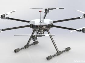 surveillance简易六轴无人机3D数模图纸 IGS格式