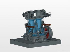miniature-steam小型双缸蒸汽机引擎3D图纸_UG设计