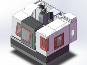 Solidworks图纸模型-单门850L机床加工中心钣金外壳设计