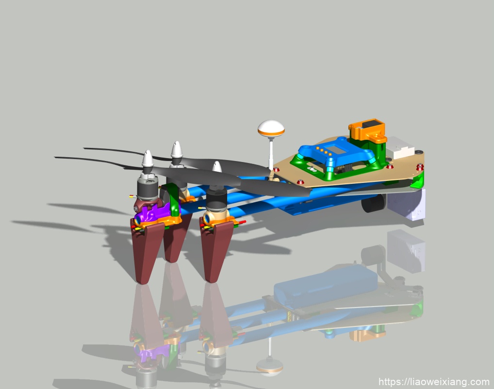 660mm三轴旋翼无人机模型3D图纸 STP格式
