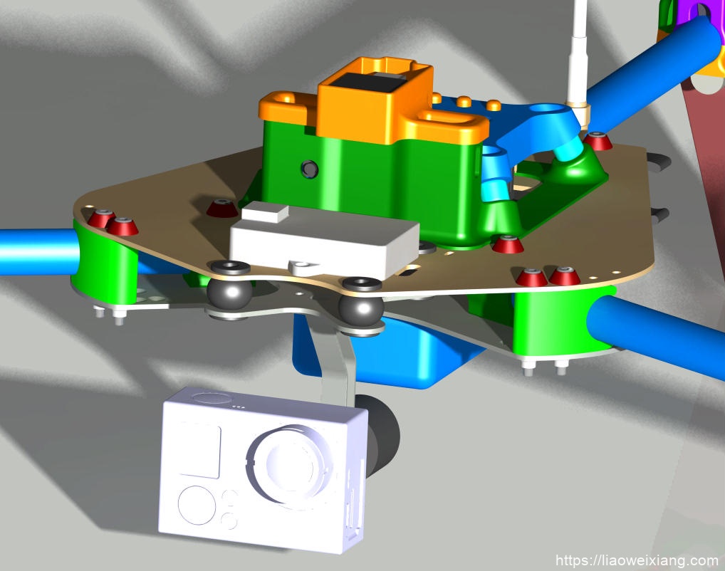 660mm三轴旋翼无人机模型3D图纸 STP格式