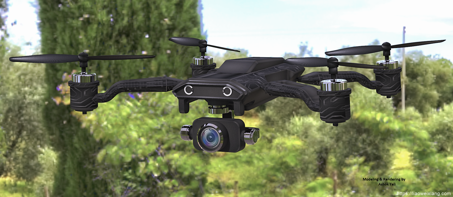 Falcon Cam四轴航拍无人机造型3D图纸 STP格式