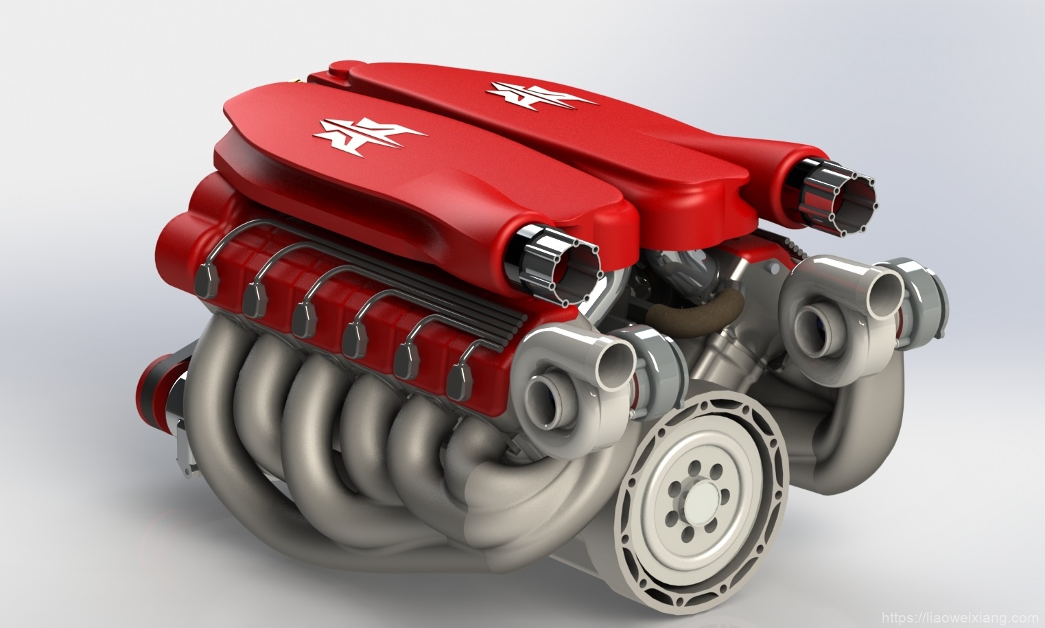 DOHC 12V发动机模型3D图纸_STEP格式