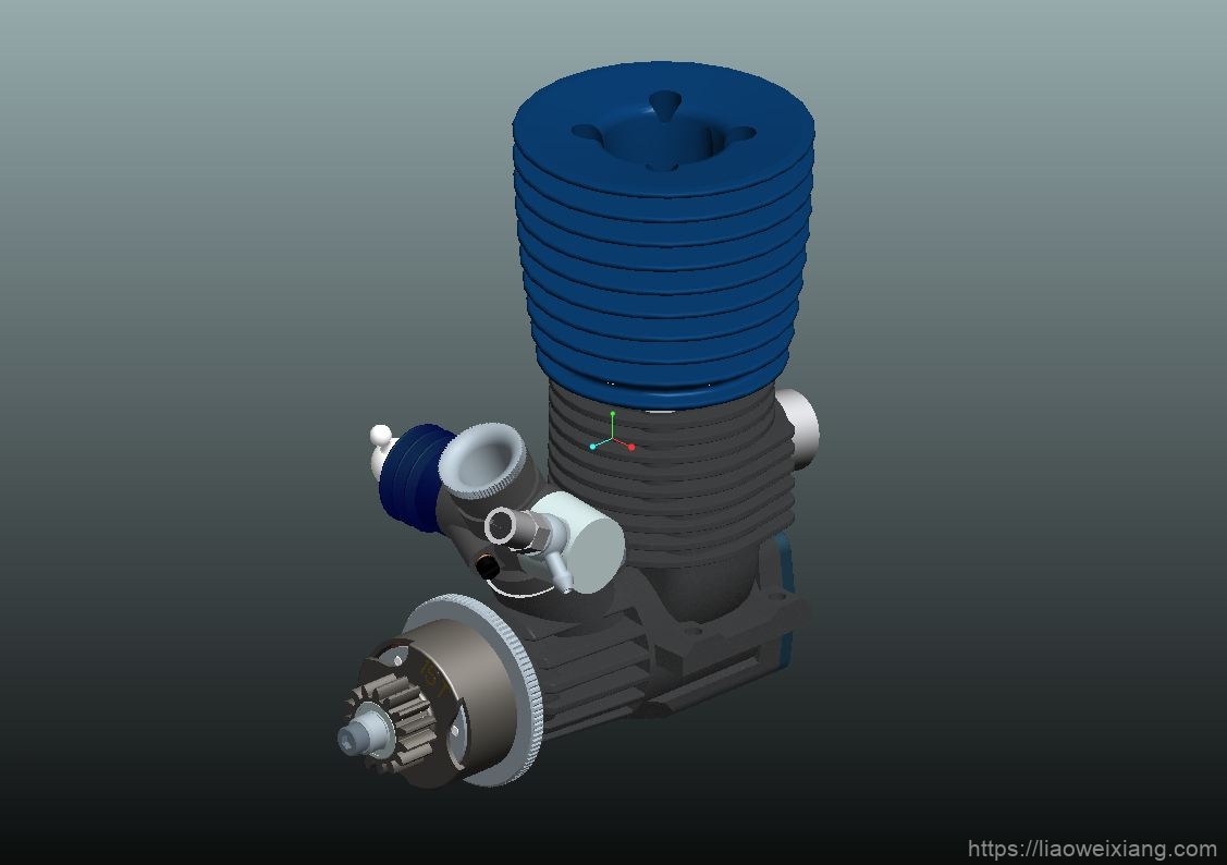 Buggy遥控车发动机模型3D图纸-PROE设计_附STP格式