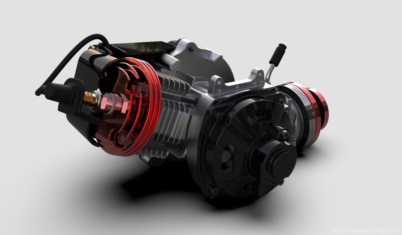 49cc二冲程发动机3D模型图纸_Solidworks设计