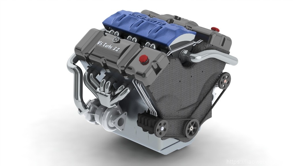 khelifaoui V6 Turbo发动机图纸3D模型