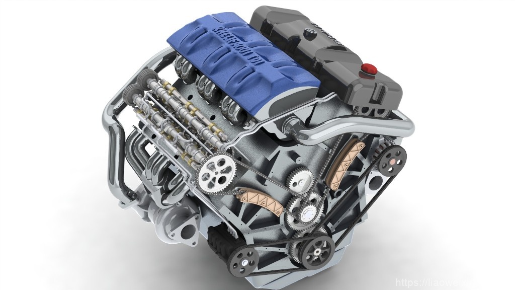 khelifaoui V6 Turbo发动机图纸3D模型