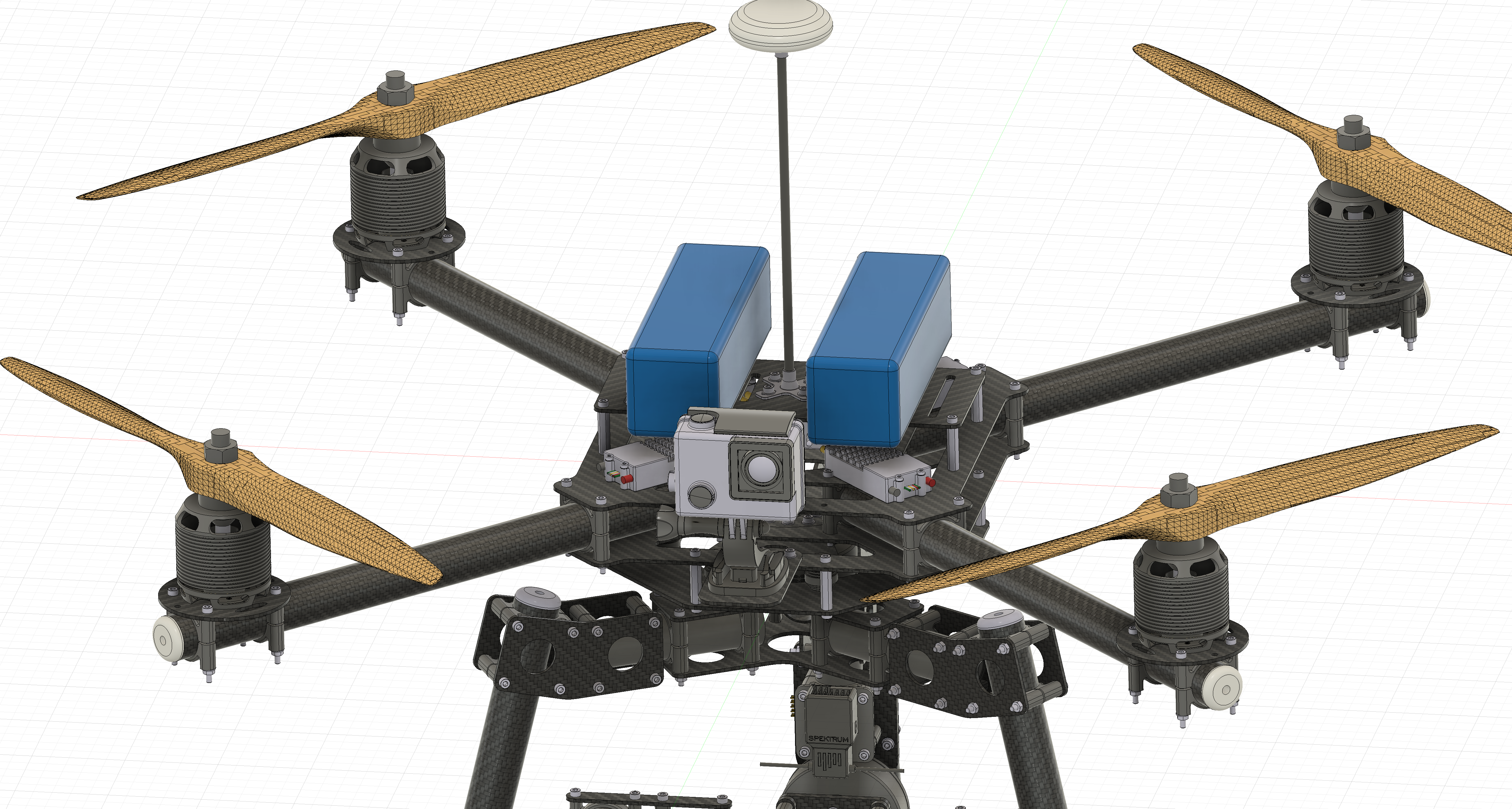 X4航拍四轴无人机模型3D图纸-STP格式