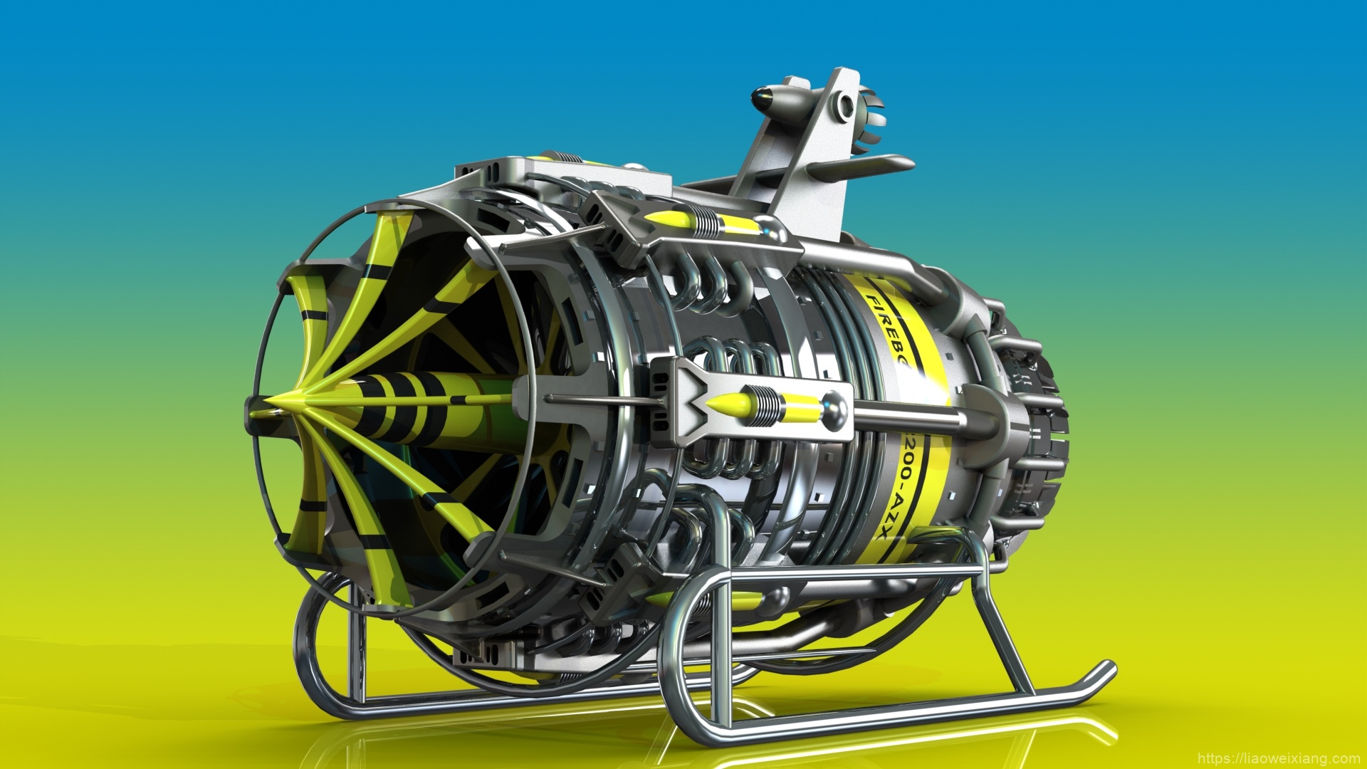 Firebolt Pod Racer赛车发动机造型3D图纸_Solidworks设计
