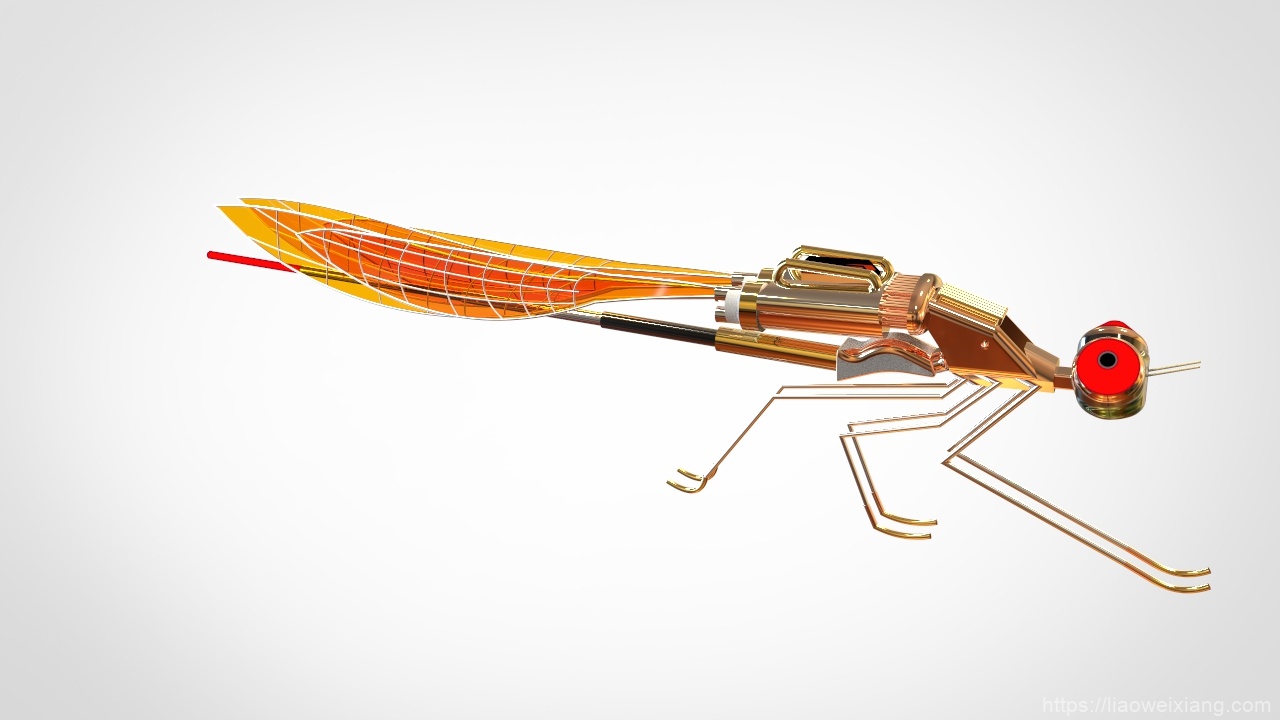 蜻蜓型昆虫无人机模型3D图纸-Solidworks设计