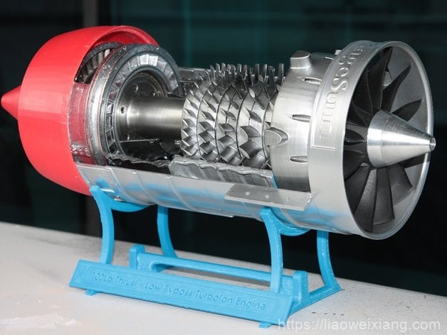Low-Bypass涡扇喷气发动机模型3D打印图纸_STL格式
