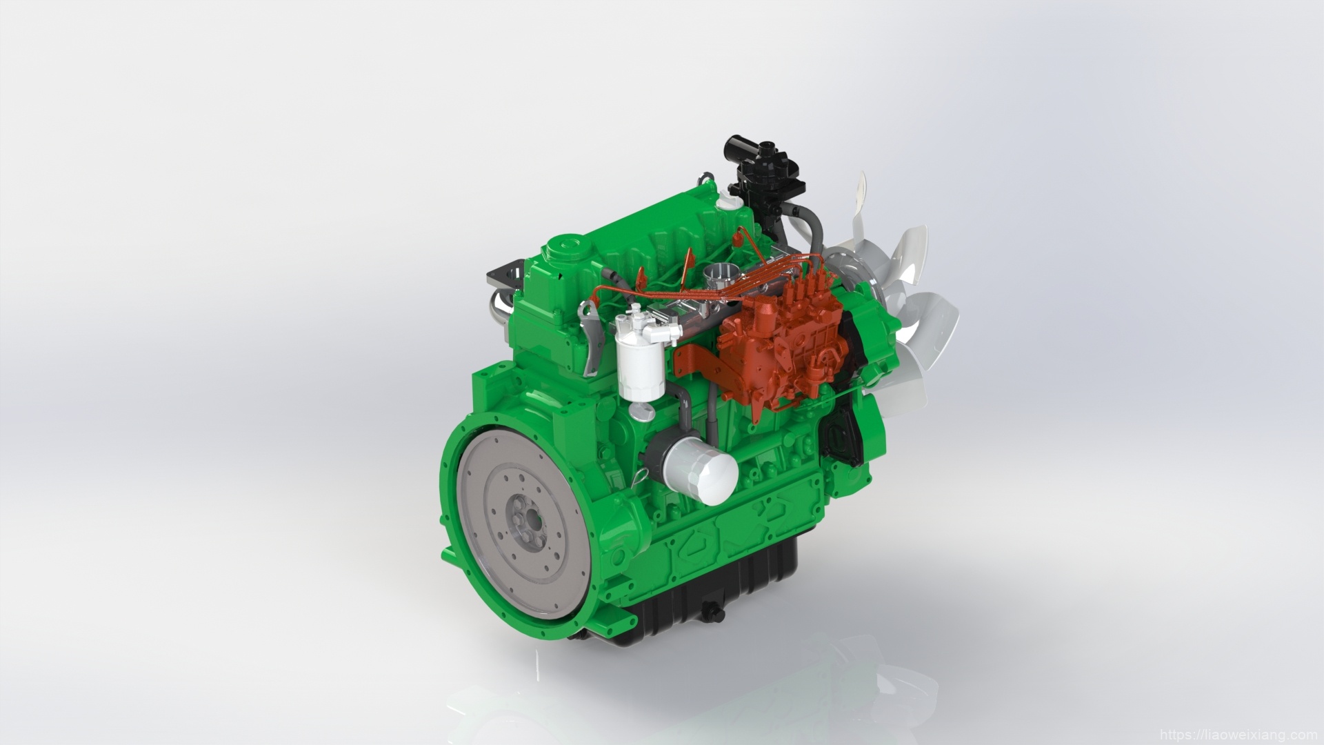 KUBOTA-V3600柴油发动机模型3D图纸 STEP、x_t格式