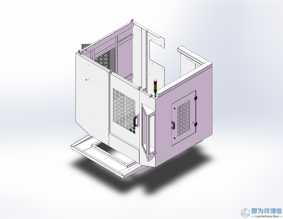 Solidworks设计文件下载：CNC加工中心外壳钣金罩体图纸
