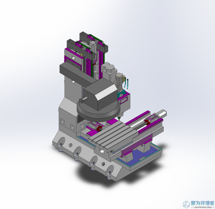 立式加工中心床身三维CAD模型-适用于Solidworks软件