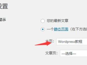 WordPress更换静态首页的方法